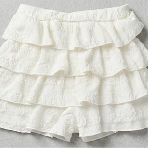 Tiered Ruffle White Women's Skort